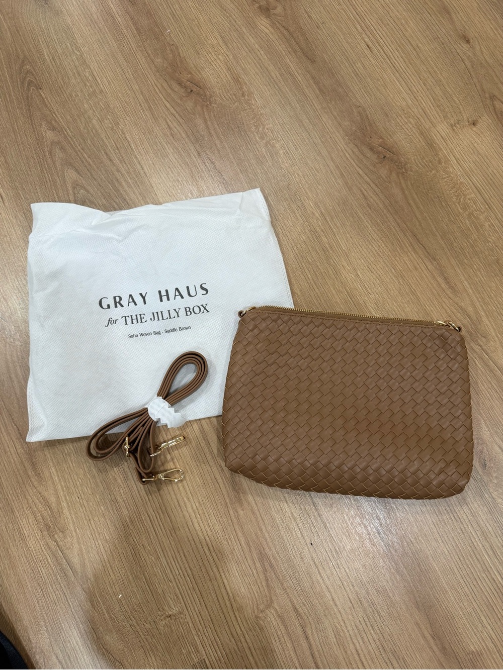 Gray Haus soho woven bag- Jillian Harris